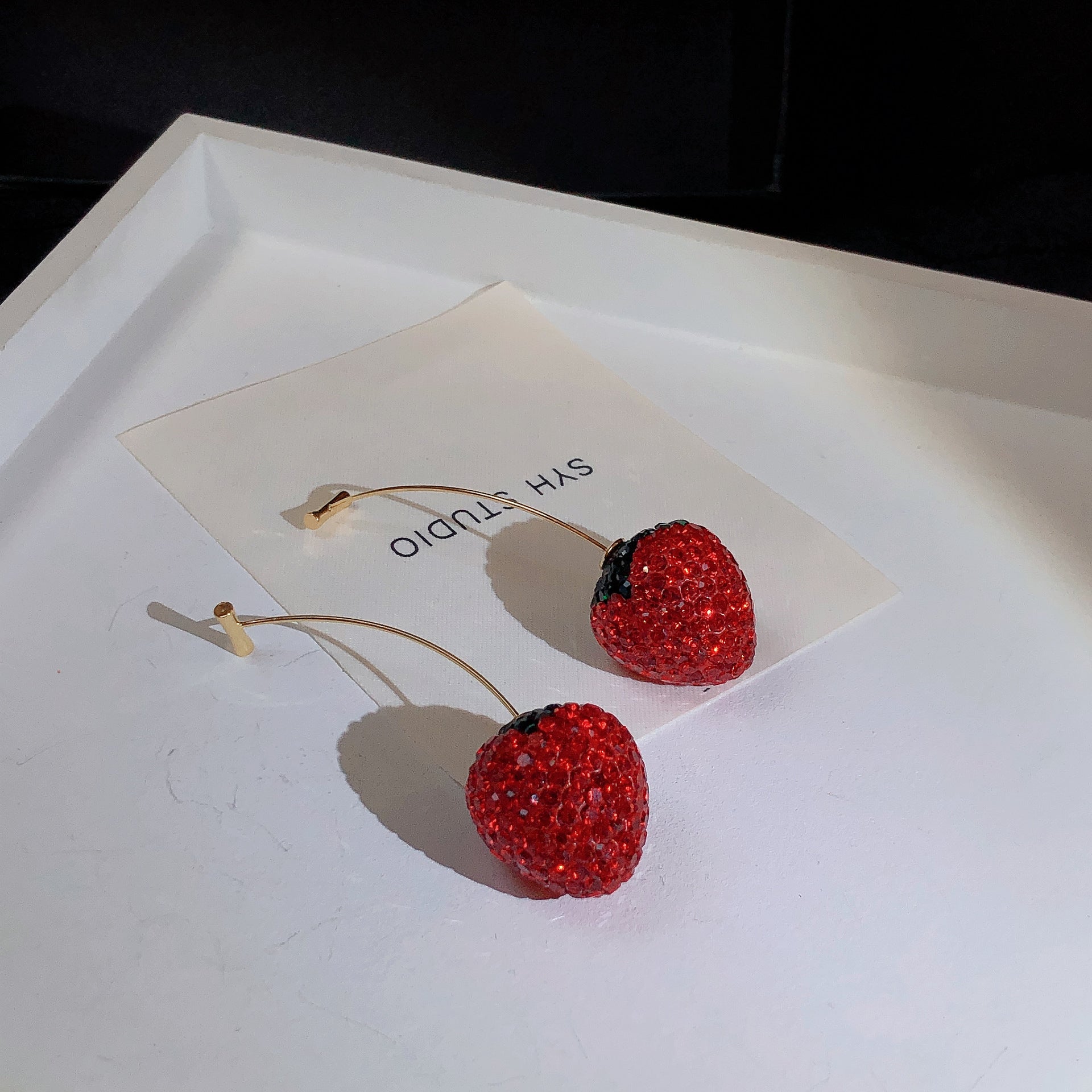 Luscious Red Zircon Strawberry Delight Earrings