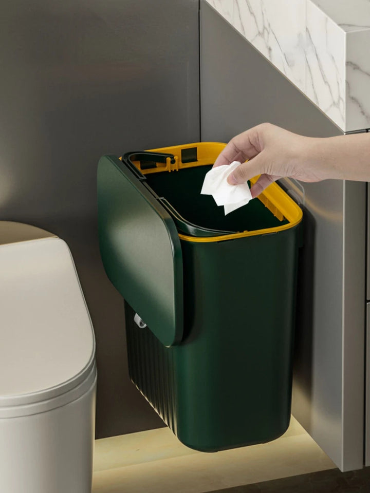 Wall-Mounted Kitchen Trash Can with Lid