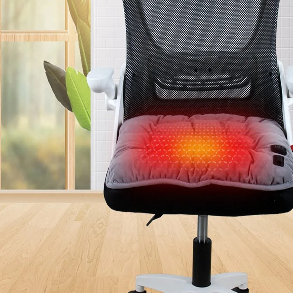 Adjustable temperature electric heated chair pad