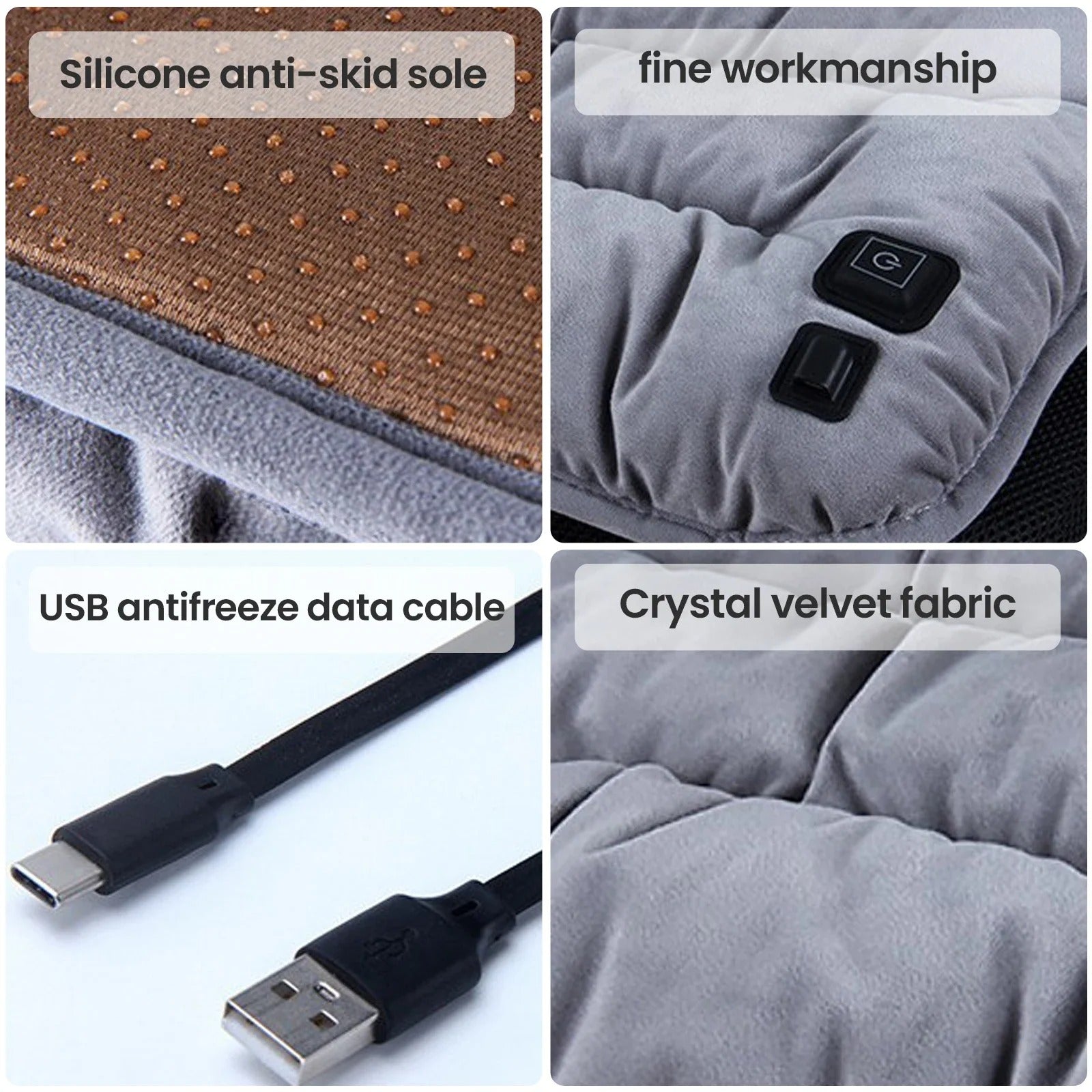 Adjustable temperature electric heated chair pad