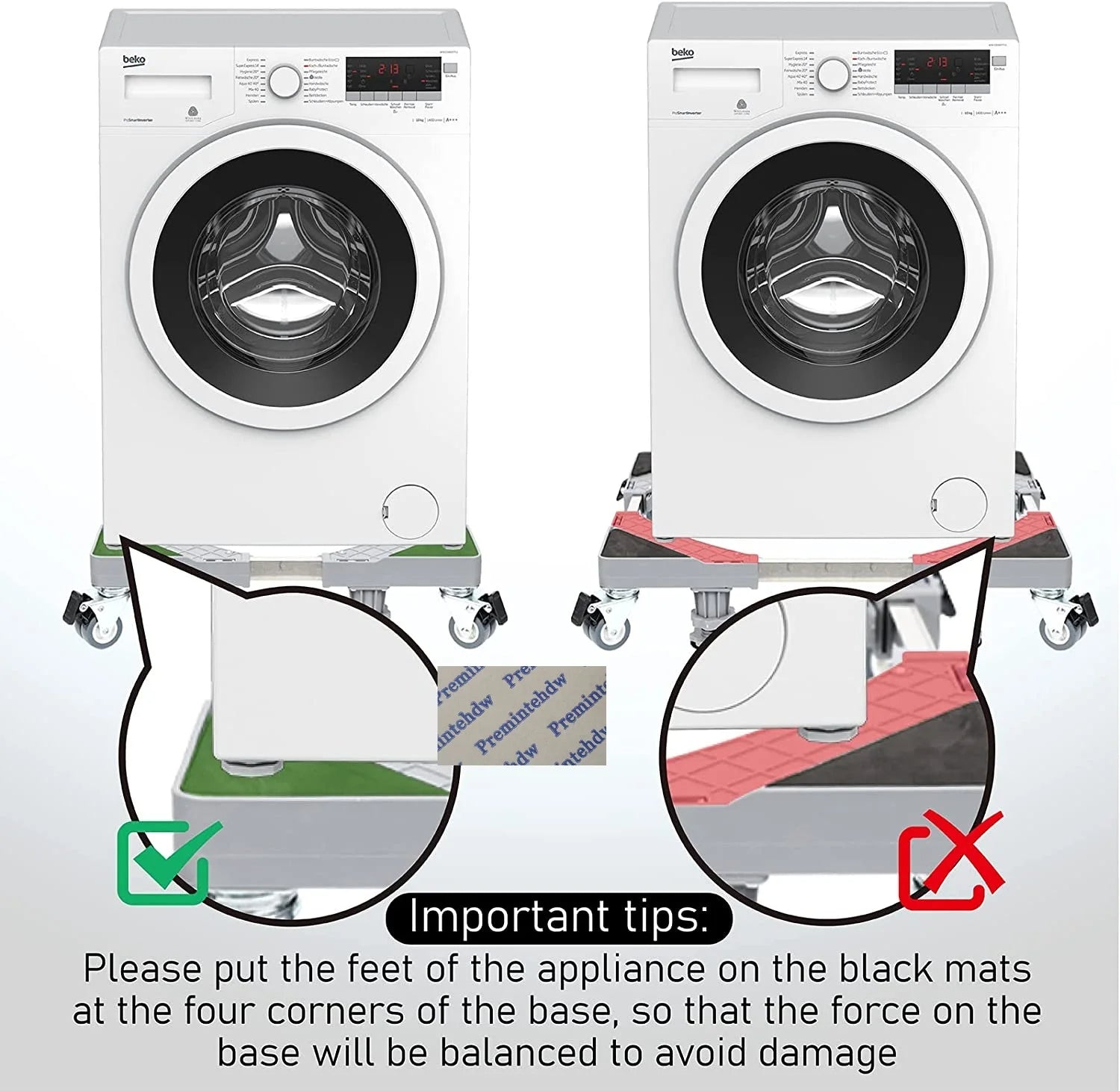 Adjustable Fridge & Washing Machine Stand