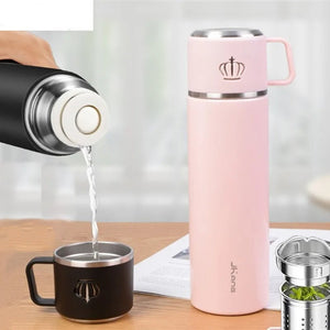 Stainless Steel Thermos Flask Coffee Mug with Tea Separation - 500ml