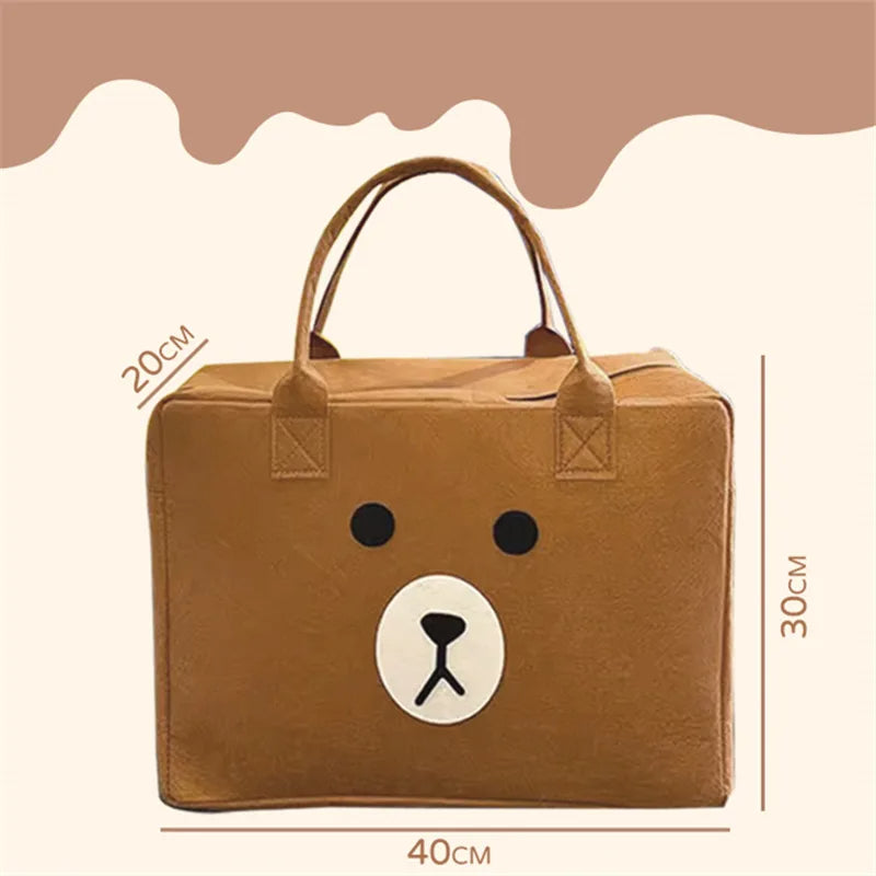 Cartoon Felt Tote Travel Bag