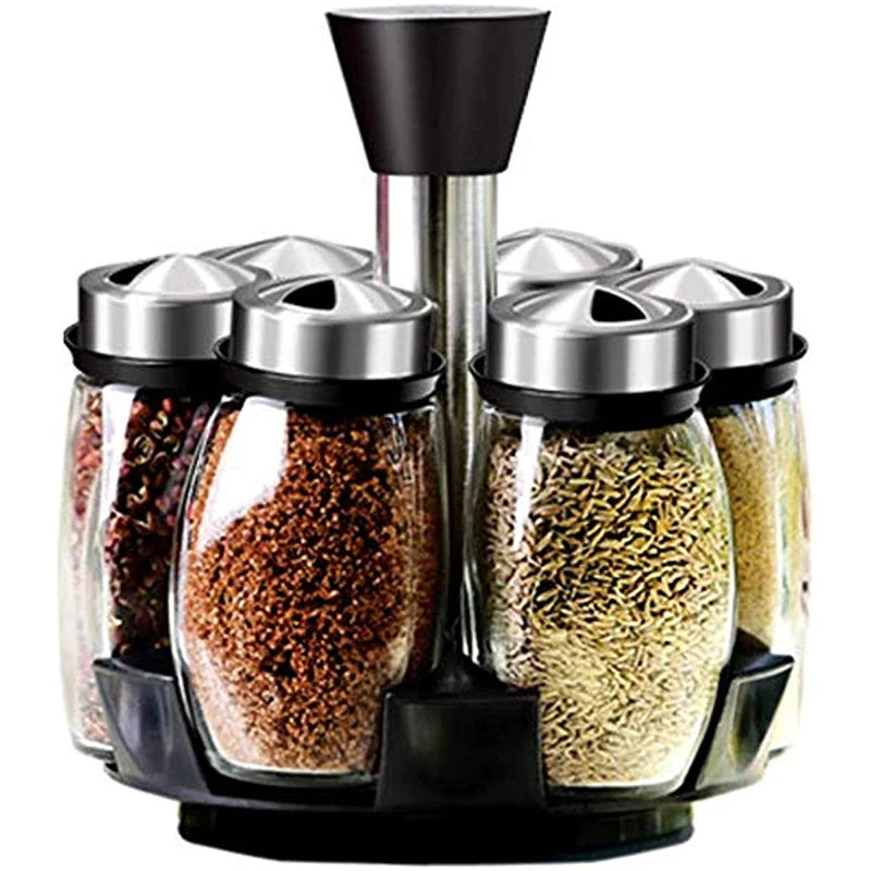 360° Rotating Spice Jar Organizer Set