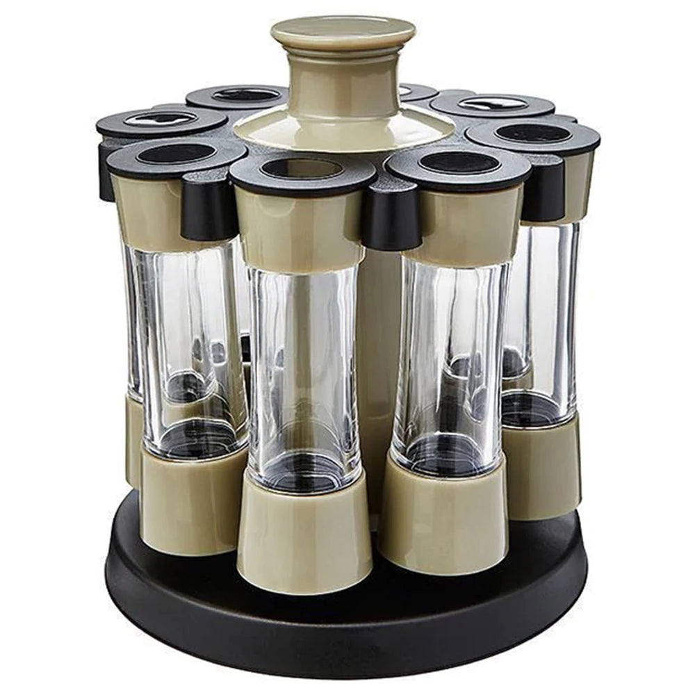 360° Rotating Spice Jar Carousel Set