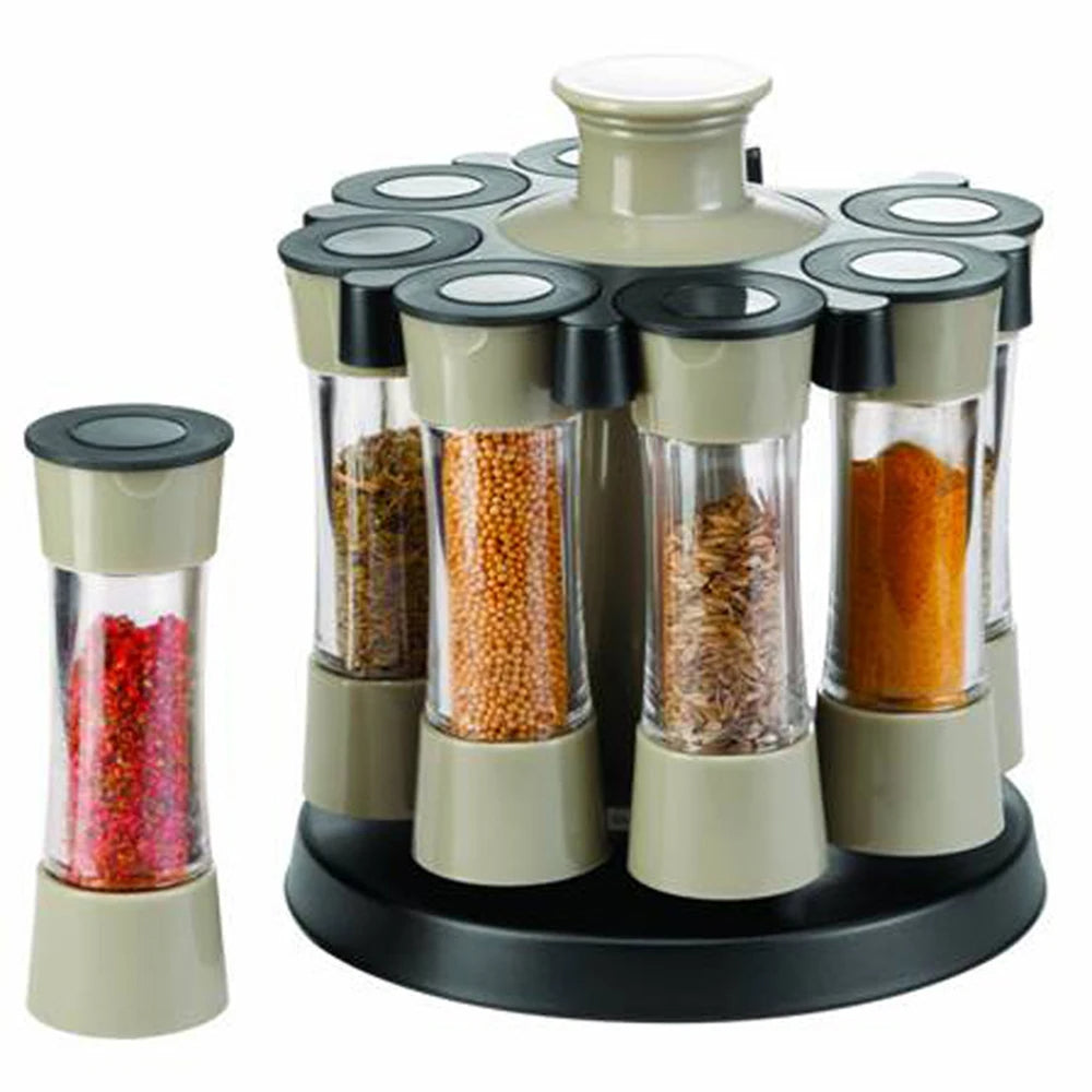 360° Rotating Spice Jar Carousel Set