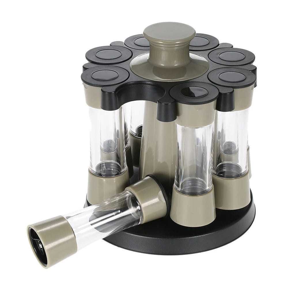 360° Rotating Spice Jar Carousel Set