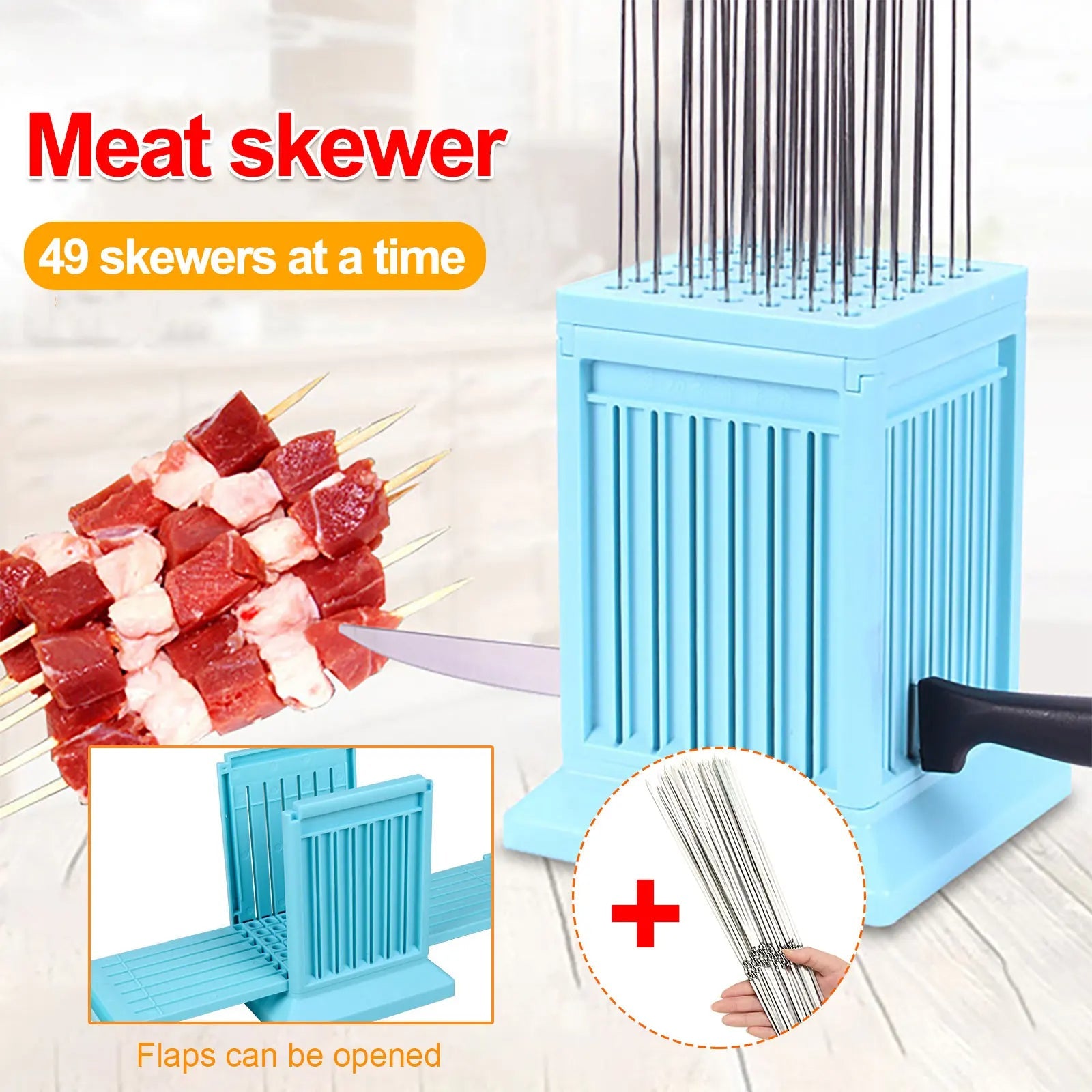 49-Hole BBQ Meat Skewer Tool Box