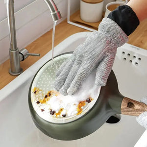 Warm Fleece-Lined Waterproof Dishwashing Gloves