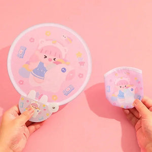 Cartoon Portable Mini Fan with Face Mask Functionality