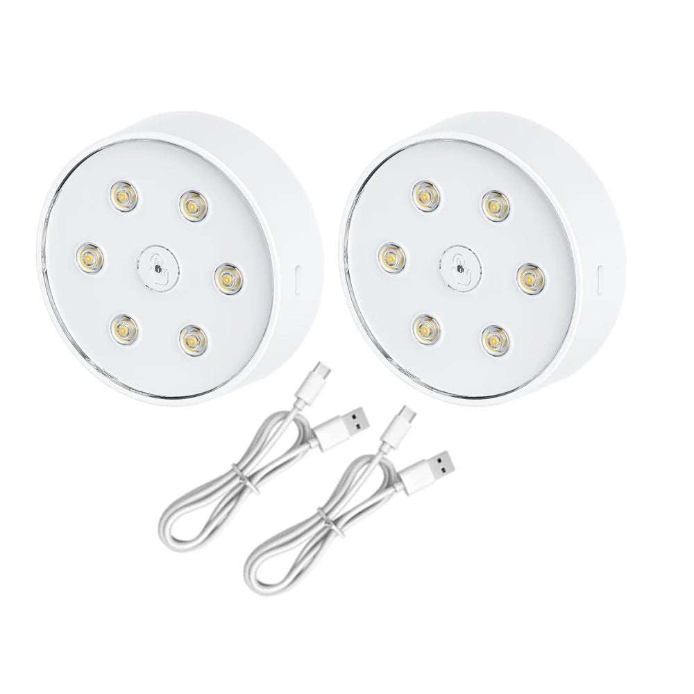 2PC USB RGBCW Smart Puck Lights