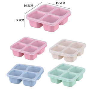 Eco-Friendly 4-Compartment Snack Containers