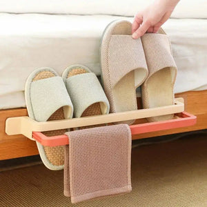 Multipurpose Wall-Mount Shoe & Towel Rack
