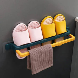 Multipurpose Wall-Mount Shoe & Towel Rack