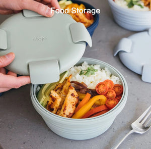 STOJO Portable Silicone Salad & Snacks Bowl