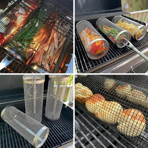 Stainless Steel Rolling Grilling Basket