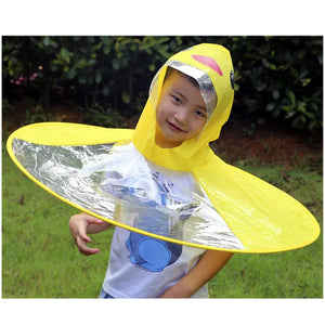Duck UFO Kids' Raincoat & Umbrella Hat Set