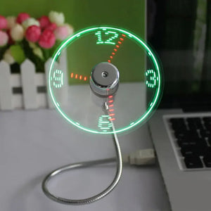 FlexiTime USB Mini Fan with LED Clock Display