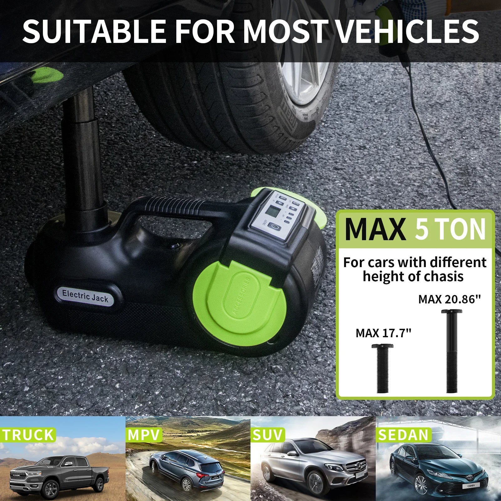 PowerPro 5T Car Electric Jack Set