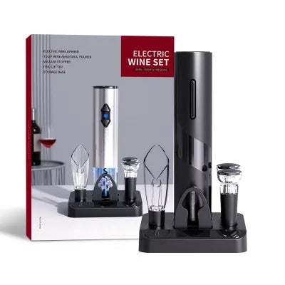 Electric Wine Opener Set with Storage Base