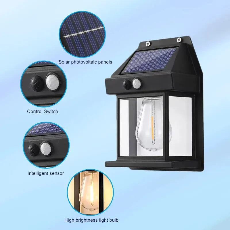 LED Solar Wall Light with Motion Sensor