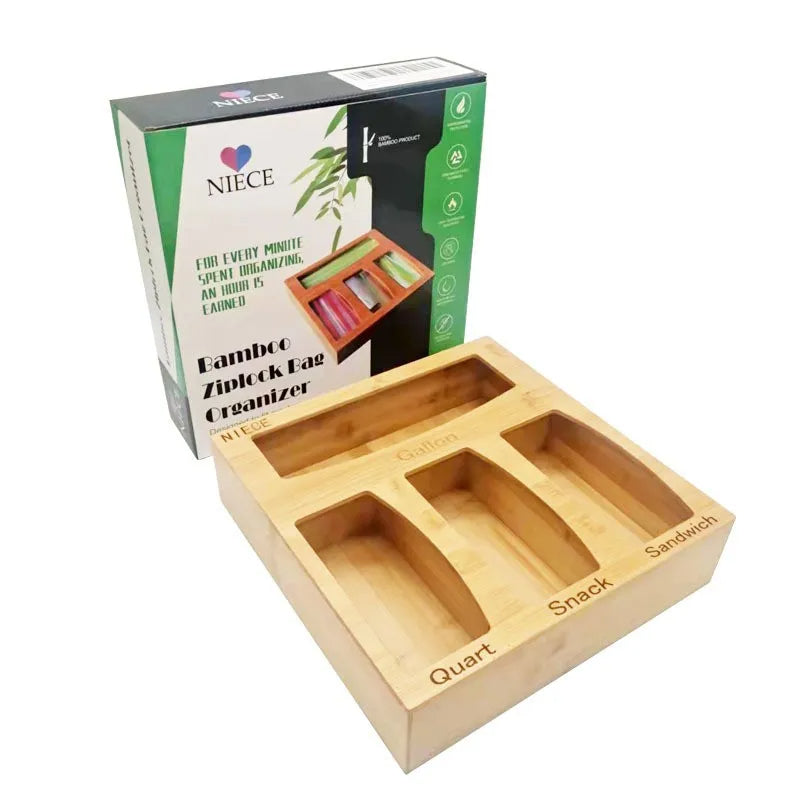 Bamboo Zipper Bag Organizer