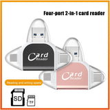 4-in-1 USB OTG Memory Card Reader Adapter