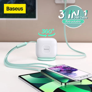 Baseus Retractable 100W 3-in-1 USB-C Cable