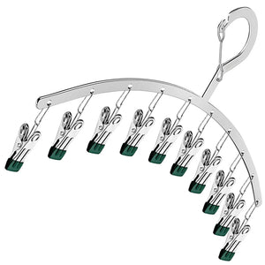 Stainless Steel Clothes Drying Rack with 10 Clips