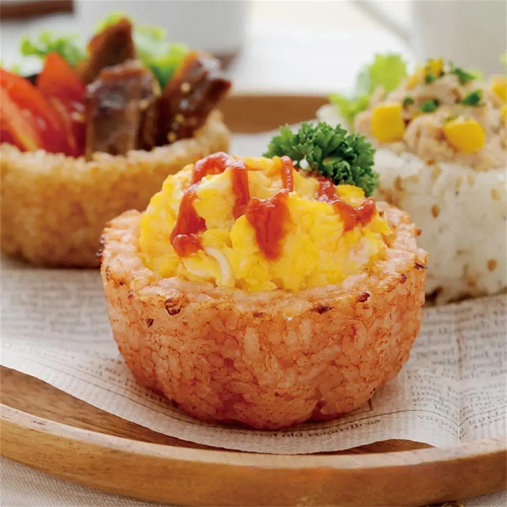 Orange Round Rice Ball Mold Set