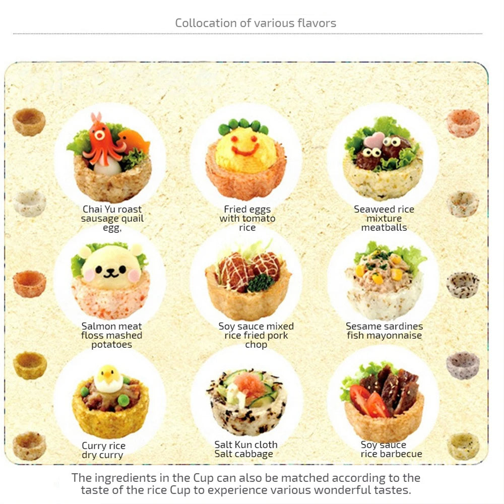 Orange Round Rice Ball Mold Set