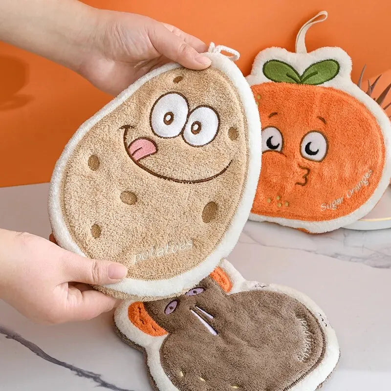 Cartoon Kitchen Coral Velvet Towel