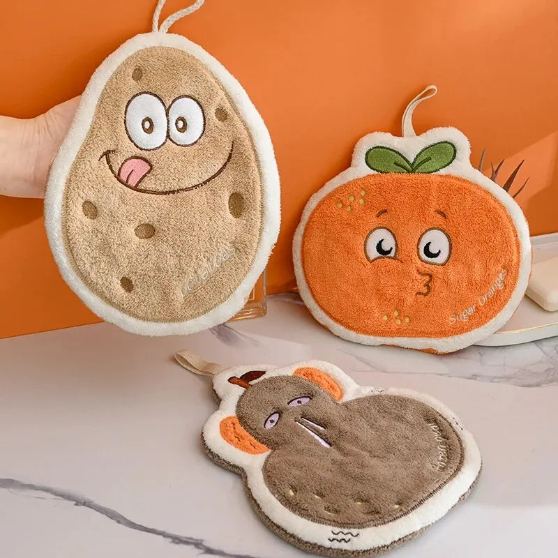 Cartoon Kitchen Coral Velvet Towel