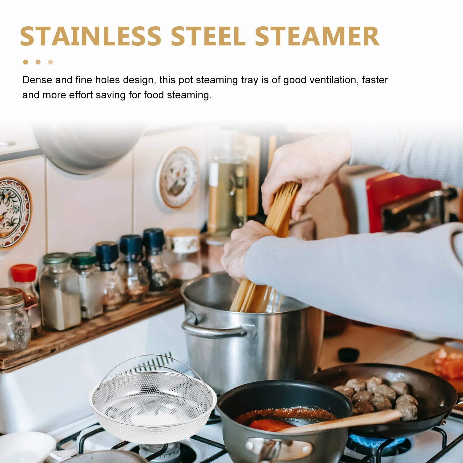 Stainless Steel Kitchen Steaming Basket