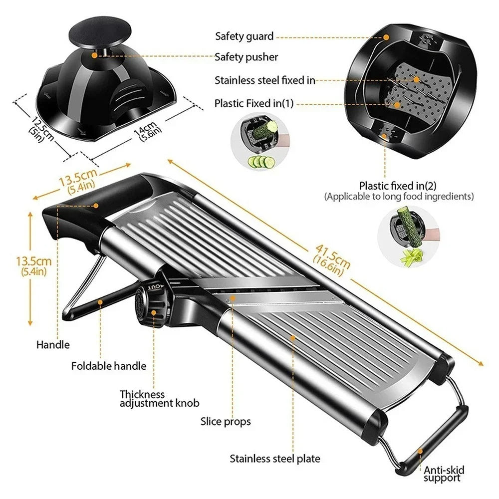 Adjustable Stainless Steel Mandoline Slicer