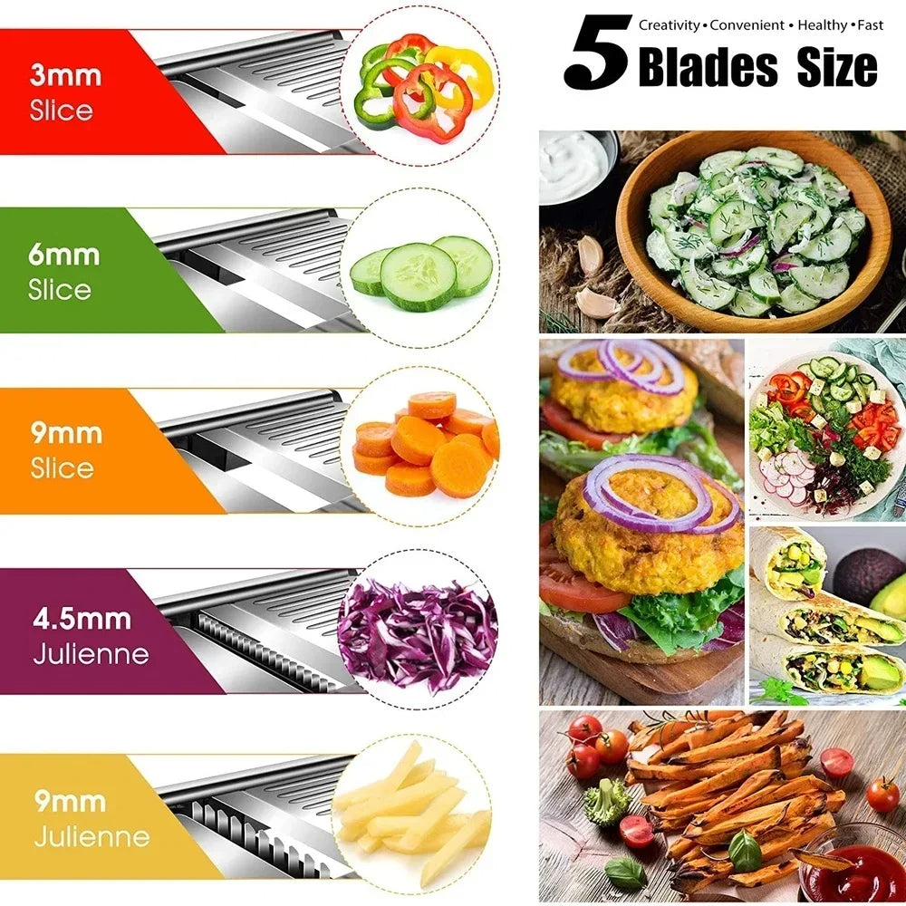 Adjustable Stainless Steel Mandoline Slicer