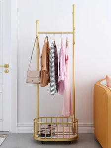 Wheeled Floor Clothes Rack with Cactus Hanger