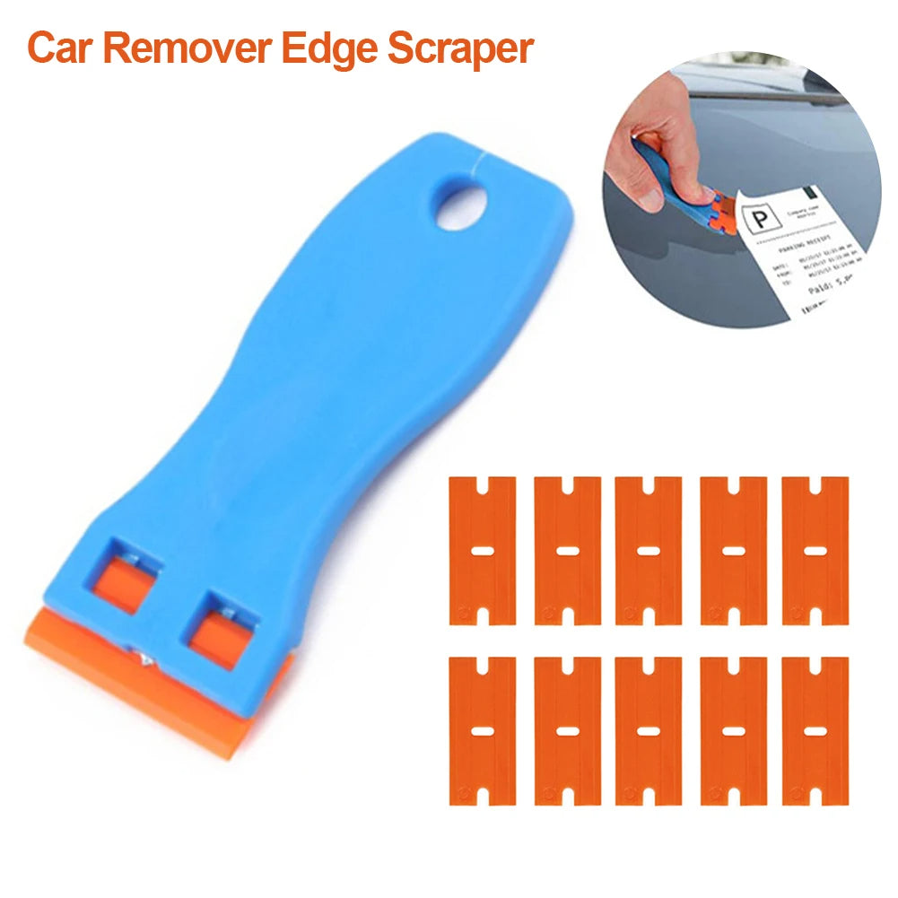 10-Piece Plastic Razor Blade Set for Vinyl & Glue Removal