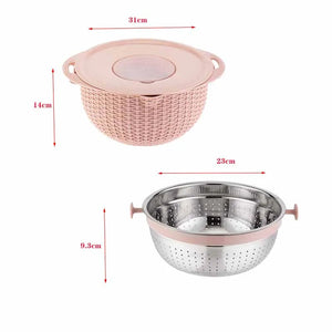 Stainless Steel Vegetable Slicer & Strainer Set