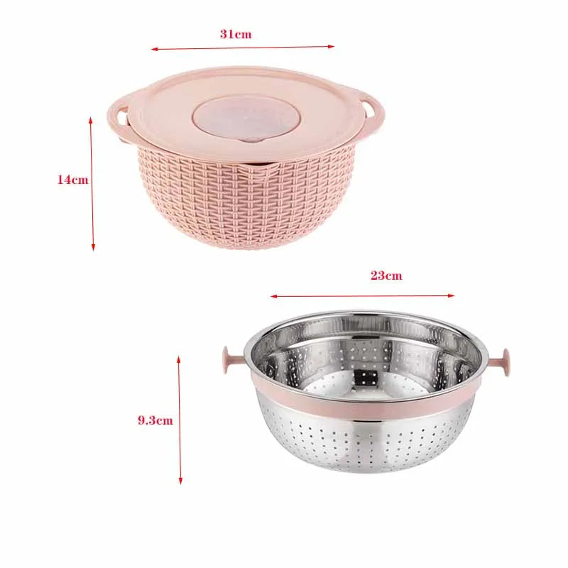 Stainless Steel Vegetable Slicer & Strainer Set