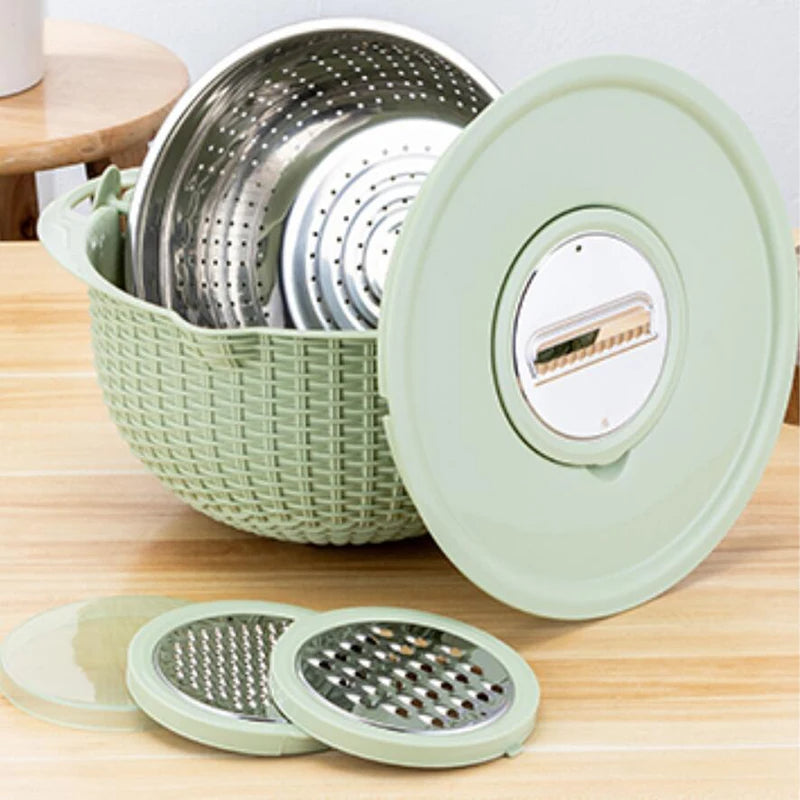 Stainless Steel Vegetable Slicer & Strainer Set