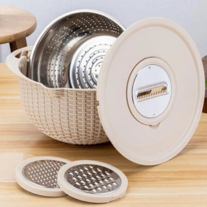 Stainless Steel Vegetable Slicer & Strainer Set