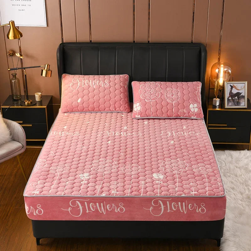 VelvetDreams Quilted Mattress Cover