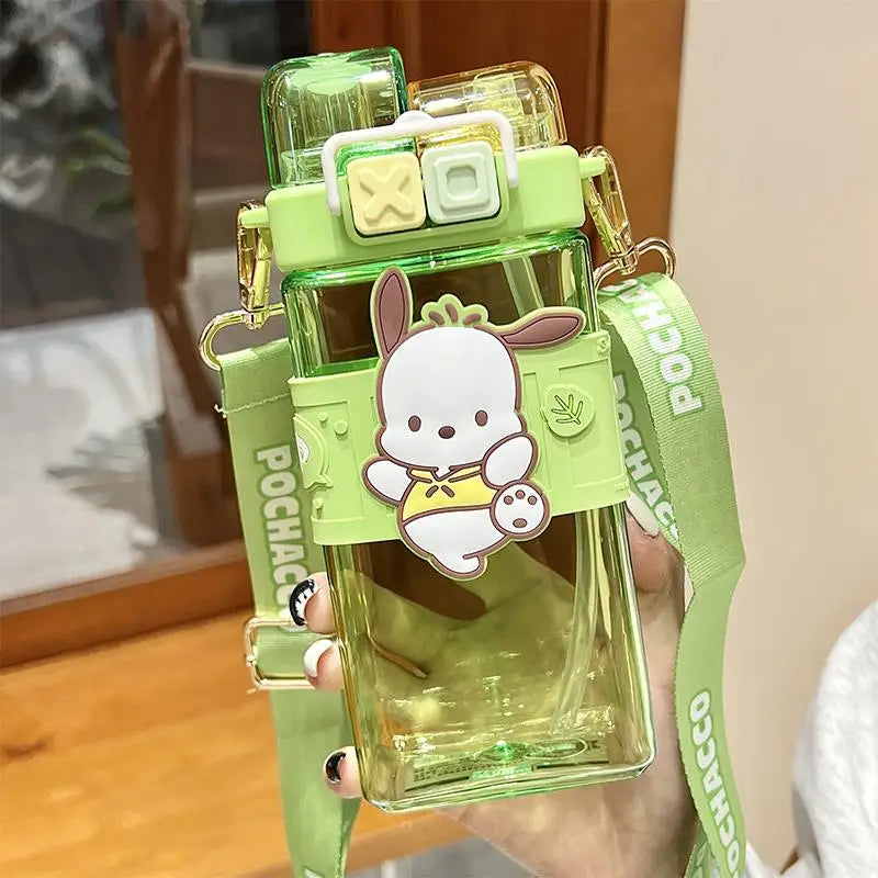 Sanrio Kawaii Anime Water Bottles: 520ml Double Drink Cup