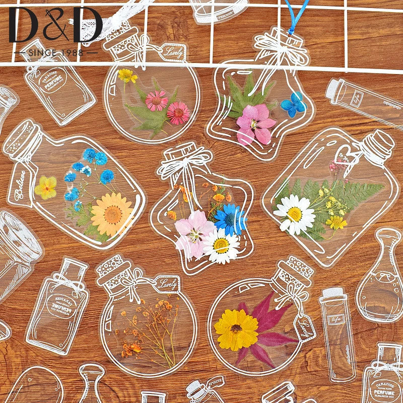 20Pcs DIY Transparent Wishing Bottle Bookmarks