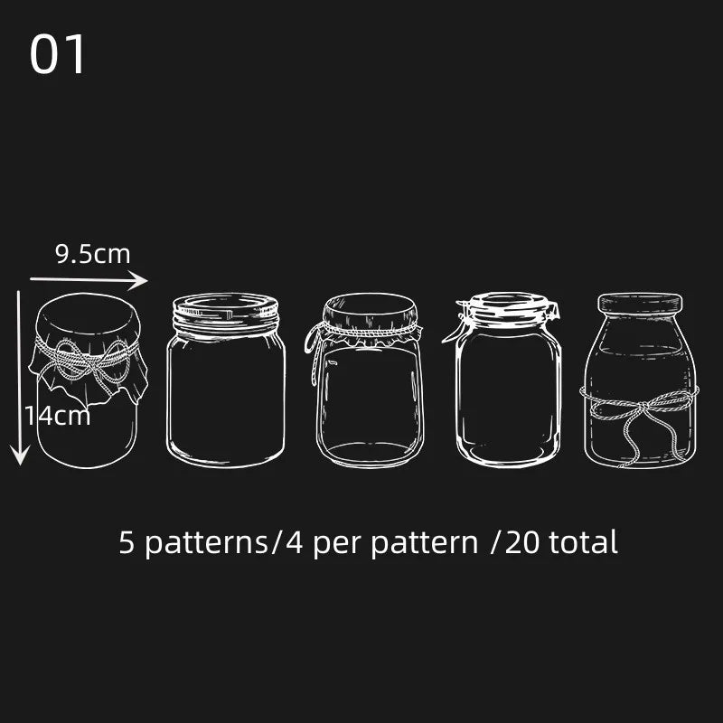 20Pcs DIY Transparent Wishing Bottle Bookmarks