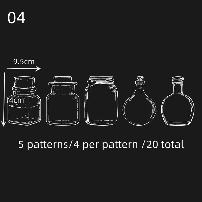 20Pcs DIY Transparent Wishing Bottle Bookmarks