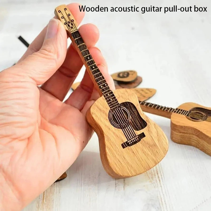 Wooden Guitar Pick Holder with Stand