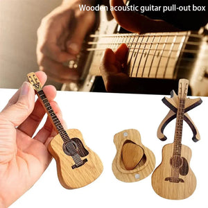 Wooden Guitar Pick Holder with Stand