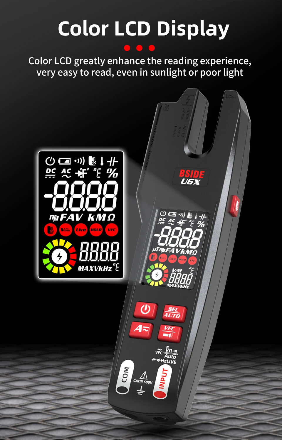 BSIDE U6X U-Shape Clamp Meter